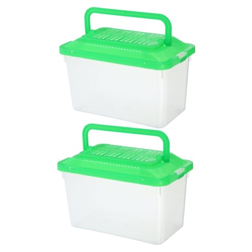 COLLBATH 2st Tragbares Aquarium Zuchtkäfig Für Haustiere Fischbehälter Mini-schildkrötenbecken Schildkrötenkäfige Kleines Haustierterrarium Mini-reptilienkäfig Aquarien Groß Light Green Abs von COLLBATH