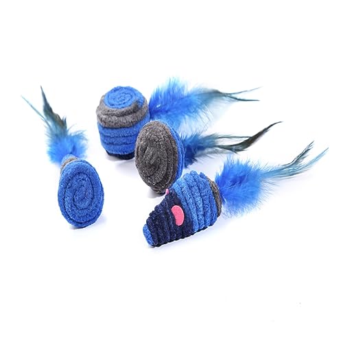 COLLBATH 3 STK Spielzeug für Haustiere Mäuse Katzenspielzeug Rasselspielzeug für Katzen Kauspielzeug Trainingsgeräte für Katzen Blaues Spielzeug Kitten mockin Spielzeugset Plüschtiere Blue von COLLBATH