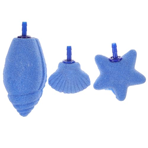 COLLBATH 3 Stück Aquarium Luftstein Aquarium Luftsprudler Aquarium Luftpumpe Thaddäus Aquarium Dekorationen Diffusor Kleiner Aquarium Bubbler Abnehmbarer Luft Mineralsand Blau von COLLBATH