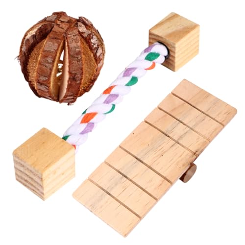 COLLBATH 3 Stück Spielzeug Hamster Kauen Hamster Plattform Kaninchen Zahnen Wippe Hamster Haustier Hamster Wippe Kleintiere Aus Holz von COLLBATH