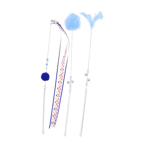 COLLBATH 3 Stücke Katze Teaser Wands Kitten Teaser Stick Katze Interaktive Spielzeug Pet Liefert von COLLBATH