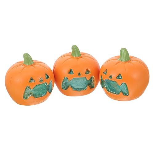 COLLBATH 3St Aquarium Dekoration Kürbismodell Aquarium Kürbis Halloween-Aquarium-Ornamente Halloween Figuren Halloween-Figuren Harz-Kürbisse-Party-Dekor Mikrolayout-Requisiten Orange von COLLBATH