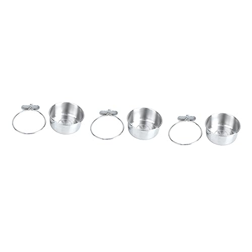 COLLBATH 3St Coop-Becher aus Edelstahl pet Water Bowl vogelkäfig zubehör vogelzubehör für käfig Haustierfutterschale Coop-Cup-Hund Hundenapf Wassernapf für Tierfutter Coop-Tasse Silver von COLLBATH