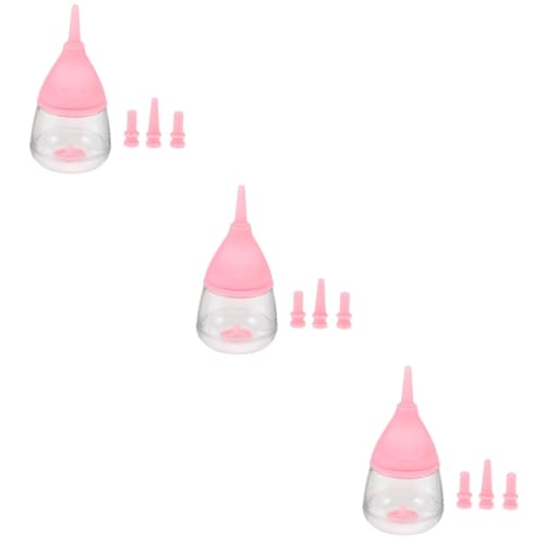 COLLBATH 3St PET-Flasche Welpen Haustier Futterspender Fütterung Hasen Flasche pet Flaschen milchkocher milchflasche Katze füttert Milchflasche Neugeborene stillflasche Plastik Rosa von COLLBATH