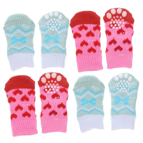 COLLBATH 4 Paar Haustiersocken Tragbare Hundepfotenschützer Waschbare Pfotenschützer Pfotenschützer Für Kleine Hunde Bezaubernde Hundesocken Baumwollsocken Austauschbare Hundesocken von COLLBATH