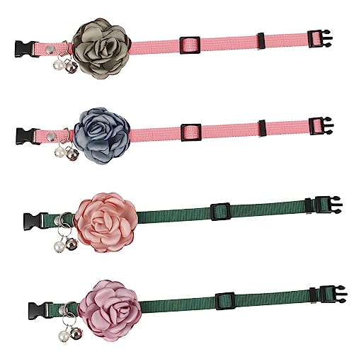 COLLBATH Haustierhalsband Katzenhalskette mit Glöckchen Bezaubernde Haustierhalskette verstellbare Größe S 4er-Pack von COLLBATH