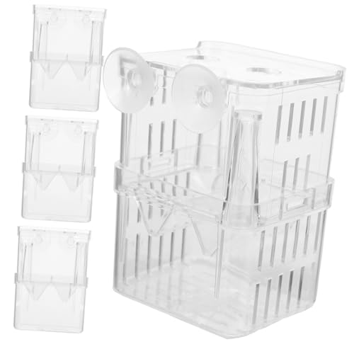 COLLBATH 4 Stück Brutkasten Für Jungtiere Zuchtfall Für Aquarien Brutkasten Für Babyfische -Aquarium Aquarienteiler Trennwand Für Aquarien Fischabscheider Für Aquarien Plastik von COLLBATH