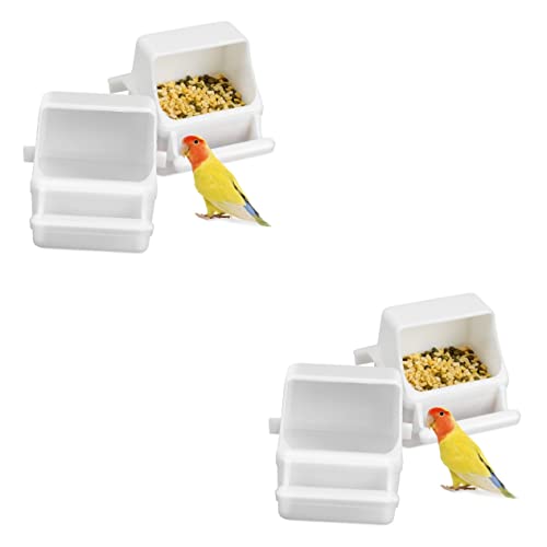 COLLBATH 4 Stück Essensbox Käfig-Hängeschale Vogelkäfigspender Vogelnäpfe für Käfig Vögel Essen Taubenfutterautomat Vogelfütterer Vogelkäfig-Zubehör Futterspender für Papageien Plastik von COLLBATH