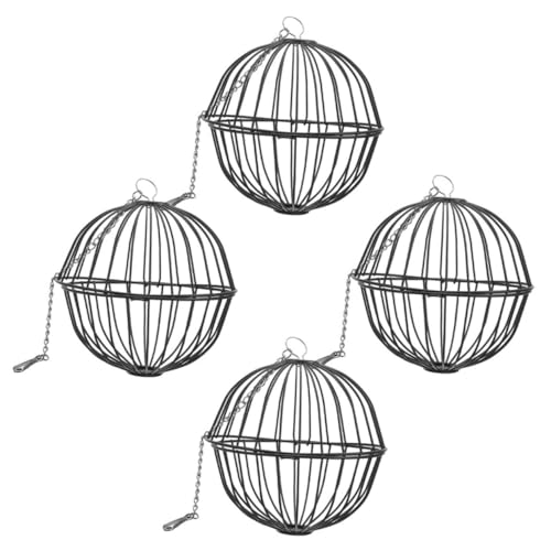 COLLBATH 4 Stück Hamsterkäfig Hängende Heuraufe Chinchilla-futterball Hasenfutter Hängende Ballfutterspender Heuraufenball Heuspenderball Häschen-heu-futterspender Rostfreier Stahl von COLLBATH