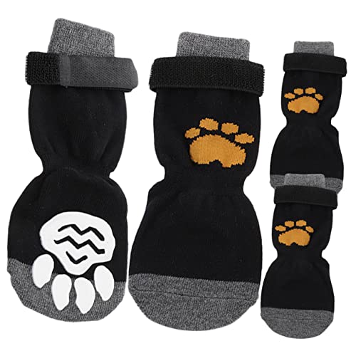 COLLBATH Entzückendes Haustier-Socken-Set 4-teilig warme Hundesocken rutschfeste Sohle weiche Pfotenabdeckungen aus Baumwolle für Hunde von COLLBATH