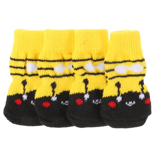 COLLBATH 4 Stück Haustier Socken Kratzkatzenschuhe Pfotenschutz Für Hunde rutschfeste Hundeschuhe Süße Katzensocken Katzenkrallenabdeckung Hundestiefel Kleiner Hund Baumwolle Hündchen von COLLBATH