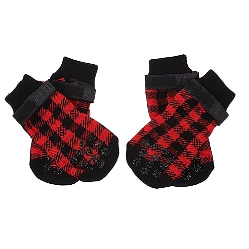 COLLBATH Schuhe Für Hunde Strümpfe Für Haustiere 4 Stück Weihnachtssocken Für Hunde Mit Pfotenkratzern von COLLBATH