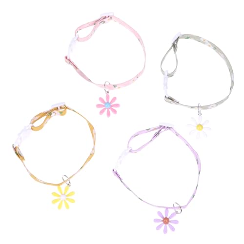 COLLBATH 4 Stück Haustierhalsband Für Kätzchen Mädchen Hundehalsbänder Hundekostüm Halsband Katze Gänseblümchen Halsband Katzenhalsband Lustige Hundehalsbänder Hasenhalsband von COLLBATH