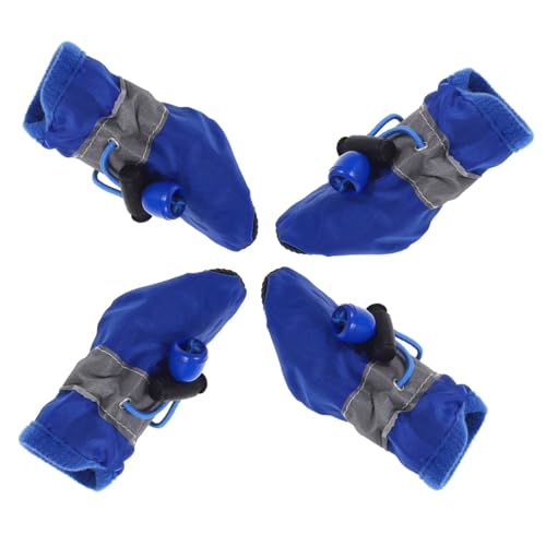 COLLBATH 4 Stück Hundeschuhe Hundesocken aus Neopren Hundebedarf wasserfeste Schuhe Beschützer Schneestiefel für Welpen Hunde Schuhe Dog Shoes Haustierschuhe Schuhe für Hunde Hundestiefel von COLLBATH