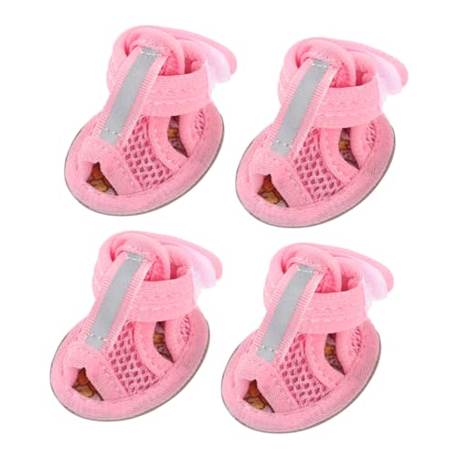 COLLBATH Sommer Atmungsaktive Hundeschuhe Mesh Sandalen Anti Rutsch Sneakers Für Hunde Pink Größe 2 Ideal Für Haustierbedarf von COLLBATH