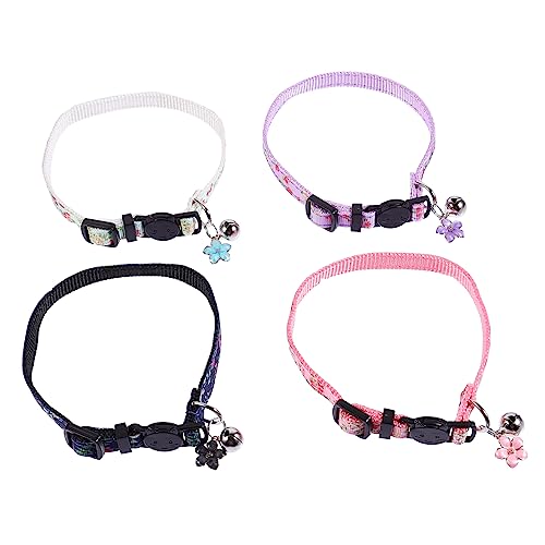 COLLBATH 4 Stück Katzenhalsband tierische bescherung Kitten Halsband Glockenhalsband für Haustiere süße Katzenhalsbänder Halskette für Haustiere Haustierhalsband Nylon von COLLBATH