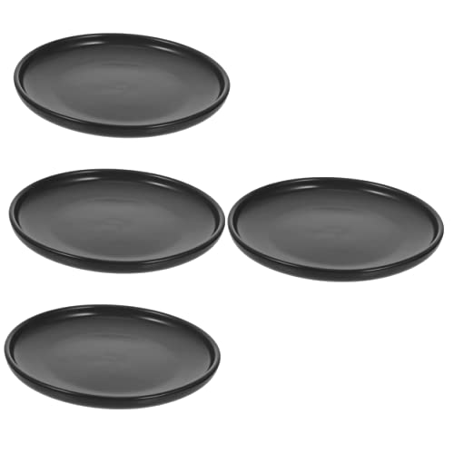 COLLBATH 4 Stück Katzenschüssel aus Keramik Speiseteller Futterhäuschen für Kaninchen Hundetränke pet Bowl pet Food Container Snack-Servierplatte für Hunde Futtermittel für Haustiere Black von COLLBATH