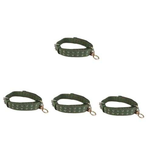 COLLBATH 4 Stück Kuhkragen Binden Welpenhalsband Vieh Rinderhals Pferdehalsseil Ziegenhalsbänder Verstellbare Welpenhalsbänder Für Streu Kummet Rindersicheres Halsband Kalb Green Segeltuch von COLLBATH