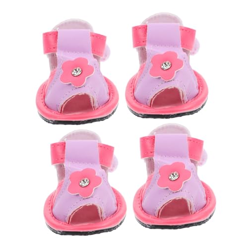 COLLBATH 4 Stück Sandalen für Hunde Hundepfoten Schutzschuhe Hunde Sandalen Hunde Pfotenschutz Atmungsaktive Hundesandalen Atmungsaktive Hundeschuhe Hundepfoten sauberer Hundestiefel Pu von COLLBATH