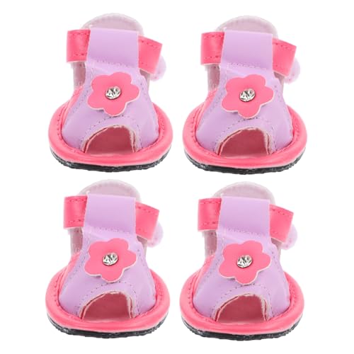 COLLBATH 4 Stück Sandalen für Hunde Sommerliche Hundeschuhe Hundesandalen Hundepfotenschutz Hunde Pfotenschutz Atmungsaktive Hundeschuhe Sandalen für Welpen Cowboystiefel für Hunde Pu von COLLBATH