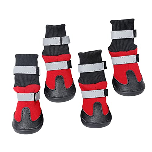 COLLBATH Hunde-Schneestiefel 4er-Pack Reflektierend Warme Schuhe für Große Hunde Nicht Bequeme Passform von COLLBATH