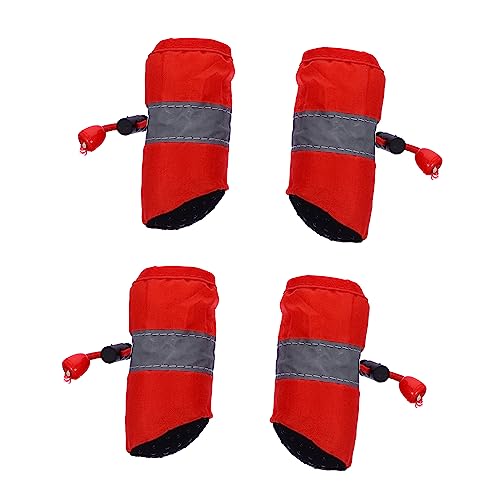 COLLBATH 4 Stück Weihnachtshaustierschuhe Anti-rutsch-hundesocken Weihnachtspfotenschutz Kätzchen Weihnachtsschuhe Pfotenschuhe Für Welpen Winterstiefel Für Welpen Stiefel Für Hunde Rot von COLLBATH