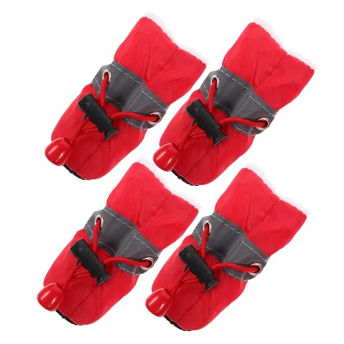 COLLBATH 4 Stück rutschfeste Schuhe für Haustiere Outdoor-Schuhe für Welpen Pfotenschutz für Hundestiefel Winterschuhe für Hunde pfotenschutz hundeschuhe Haustierschuhe mit Kordelzug von COLLBATH