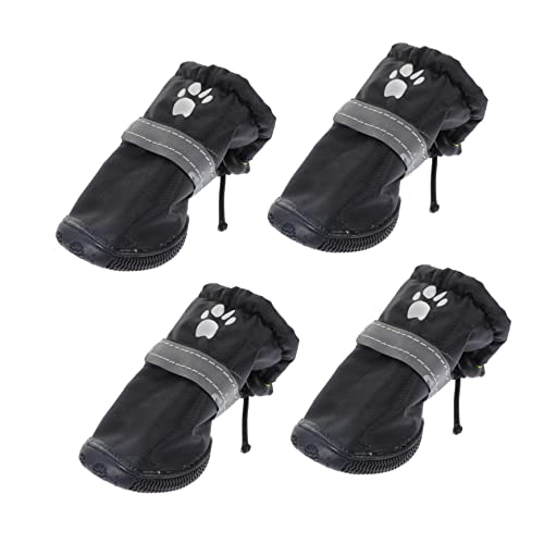 COLLBATH 4 Stück wasserdichte Haustierschuhe Outdoor Hundeschuhe rutschfeste Hundesocken Spark Paws Hundestiefel Regenstiefel rutschfeste Hundesocken rutschfeste Welpen Regenschuhe von COLLBATH