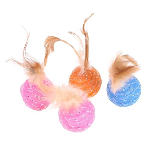 COLLBATH 4Pcs Pet Cat Toy Kätzchen Katzen Katzen Feder Ball Kratzer Katzenspielzeugspielzeug Training von COLLBATH