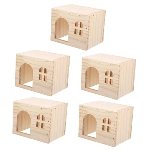 COLLBATH 5St Hamsterversteck Kleintierhaus Hamster lustiges Spielzeug Guinea Hamster Holzhaus Hamster Versteck empfindliches Hamsterversteck Hamsterhaus für den Haushalt hölzern von COLLBATH