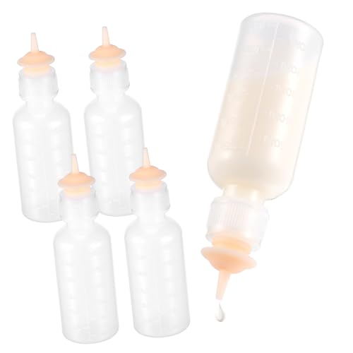 COLLBATH 5St Leere PET-Flasche Katze fütterung Flasche Schnullerflasche für Kätzchen Mini-Sauger für Kätzchen Welpen-Tropfer Zubehör für Neugeborene Kätzchen Welpenflasche Kieselgel Weiß von COLLBATH