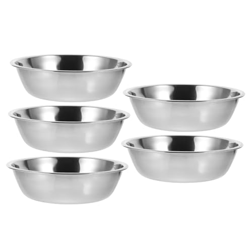 COLLBATH 5St Runder Futternapf für Katzen aus Edelstahl Futterautomat für Welpen Haustierfutterhalter pet Water Bowl pet Food Container hundefutterspender Welpennapf aus Edelstahl Silver von COLLBATH