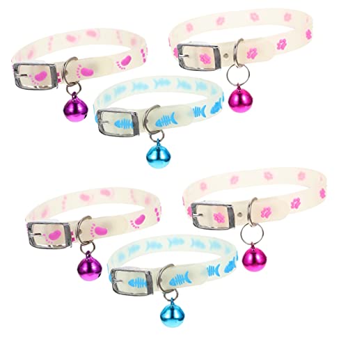 COLLBATH 6 Stück Fluoreszierendes Haustierhalsband Welpenhalsband Mit Glöckchen Halsband Für Kleine Hunde Reflektierendes Katzenhalsband Dekor Katzenhalsband Mit Glöckchen von COLLBATH