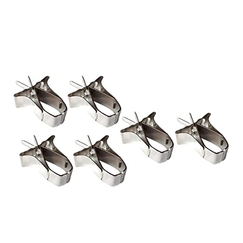 COLLBATH 6St Fruchtclip Papageienkäfig-Gemüseclips Hirse Vogelfutter Anlage vogelkäfig tiernahrung Lebensmittelclips aus Edelstahl Multifunktionale Lebensmittelclips Rostfreier Stahl Silver von COLLBATH