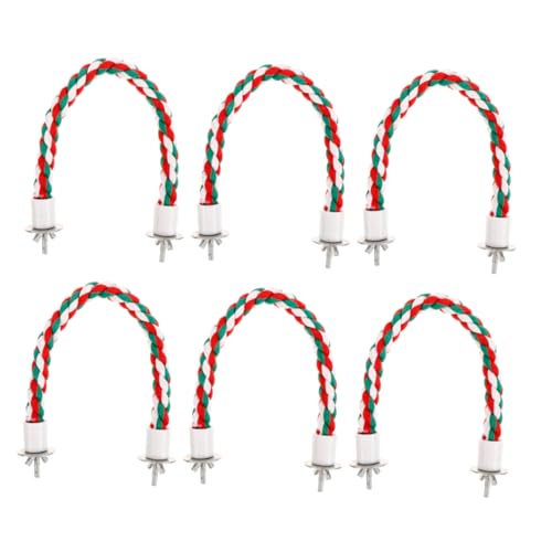 COLLBATH 6St Papagei Spielzeug Papagei Seilbarsch Kauspielzeug für Vögel Schaukelvogel-Seilspielzeug papageienspielzeug vogelkäfig zubehör Vogelkäfigständer hängendes Vogelseil Baumwollseil von COLLBATH