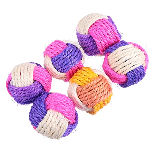 COLLBATH 6st Sisal Ball Katzen Katzen-Kicker- Katze Rollt Sich Drehender Ball Gewebtes Katzenspielzeug Kratzball Für Katzen Aus Sisalseil Katzenball Interaktive Katze von COLLBATH