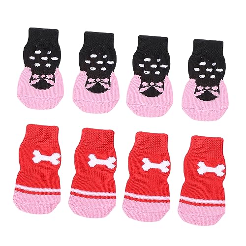 COLLBATH 8st Haustier Socken Pfotenschutz Weihnachtshundesocken Gestrickte Hundesocken Greifer Hundesocken Warme Wintersocken Hund Nicht Haustierschuhe Weihnachten Stricken von COLLBATH