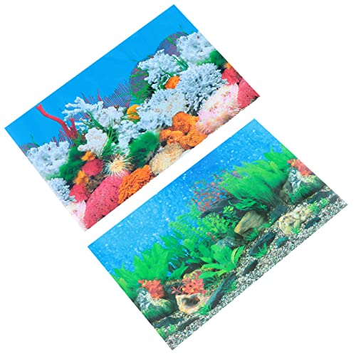 COLLBATH Aufkleber für Aquarien Teich 3D-Tapete Aquarium-Korallen-Plakat UV Aquarium Poster Unterwasser Dekoration Aquarienhintergrund Aquarium-Korallenaufkleber Dickfilmpapier Colorful von COLLBATH