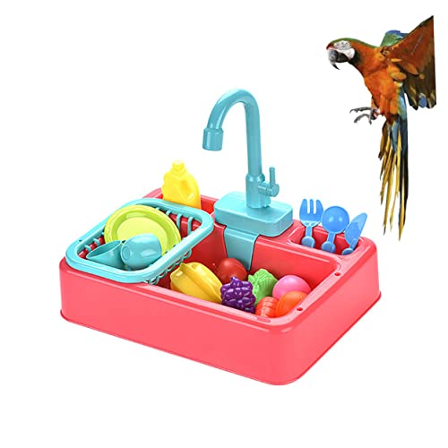 COLLBATH Automatische Badebox von Parrot Spielzeug für Haustiere Sittichkäfig Nymphensittichbad Papagei wasserbecken wasserwanne Vogelspielzeug Spielzeuge Vogeltränkebecken Vogel badewanne von COLLBATH