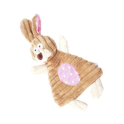 COLLBATH Bissresistente Plüsch Molar Spielzeug Hund Kauspielzeug Cartoon Tierform Sound Making Spielzeug Lernspielzeug Für Home Shop Haustier (pink Bunny, Light Brown) von COLLBATH