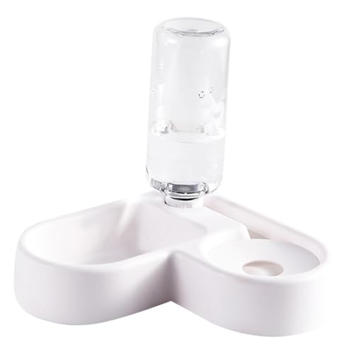 COLLBATH Doppelter Futter Und Wassernapf Für Haustiere Edelstahl rutschfest Automatischer Wasserspender Mit 500ml Flasche Ideal Für Hunde Und Katzen von COLLBATH