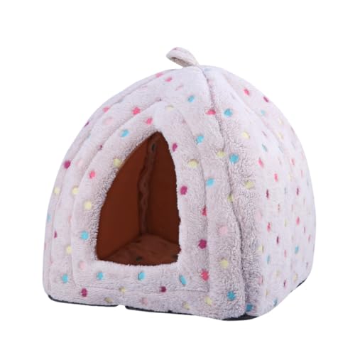 COLLBATH Dreieckige Hundehütte Für Welpen Und Katzen Zelt Für Kleine Und Mittelgroße Haustiere Gemütliches Bett Und Schlafsack Aus Hochwertigem Material Kaffee Ideal Für Zwinger Und von COLLBATH