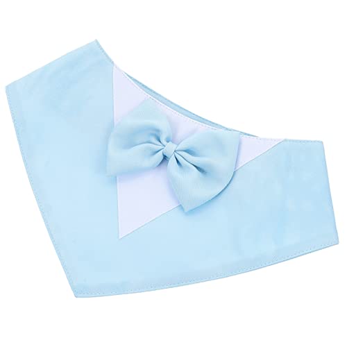 COLLBATH Dreieckstuch Für Haustiere Benutzerdefinierter Hund Hundehalsbänder Welpe Bandanas Für Kleine Hunde Rassen Hundezubehör Halsband Für Hunde Zur Hochzeit Sky-Blue Twill-Stoff von COLLBATH