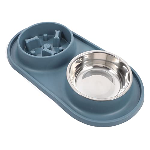 COLLBATH Fressnapf Kleiner Wasserspender Für Hunde Auslaufsichere Schüssel Haustier Hund Schüssel Slow Feeder-welpe Langsamer Fresshund Langsam Essender Hund Hündchenschüsseln Blue TPE von COLLBATH