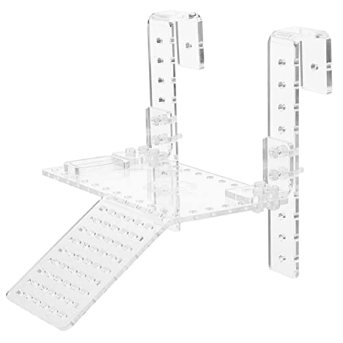 COLLBATH Hängende Schildkrötenterrasse Lebensraum Wasserschildkröten Reptilienhaut Schildkrötenrampe Bereich Zum Sonnenbaden Von Schildkröten Tank Aquarium Dock Leopard Haustier Coop Acryl von COLLBATH