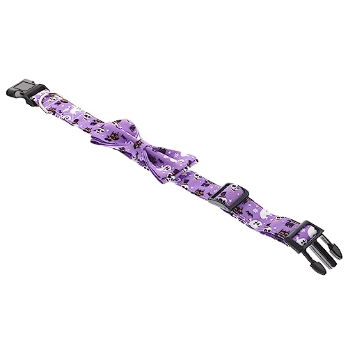 COLLBATH Halloween-Kragen Halloween-Hundehalsbindungen dekoratives Hundehalsband Halloween Dekoration Halloween-Dekoration Festival-Katzenschleifenhalsband Katze Schleife Dekoration Violett von COLLBATH