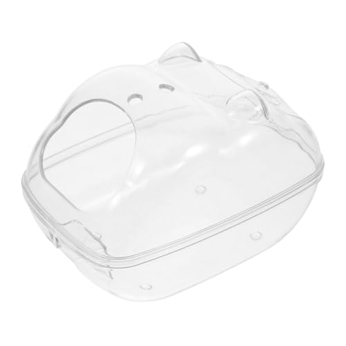 COLLBATH Hamster Badewanne Hamsterverstecke Chinchilla-staubbadewanne Kleintier Badehaus Rosa Sandbadhamster Gerbil Sandbad Schale Spielzeughamster Hamsterhaus Hamsterbecken Abs Transparent von COLLBATH