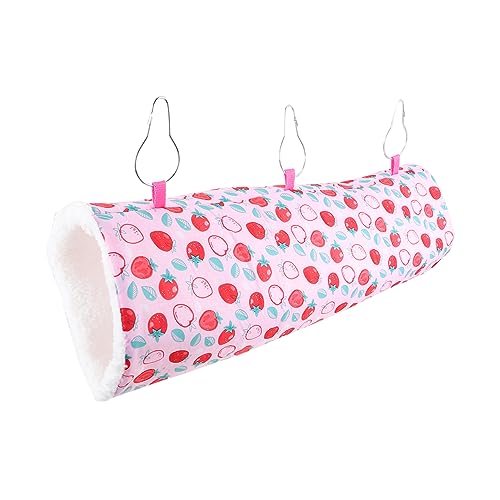 COLLBATH Warmer Tunnel für Haustiere warmes Nest für Hamster Kleintierbedarf bequemes Bett für Meerschweinchen Haustier-Hängematte Bett Rosa von COLLBATH