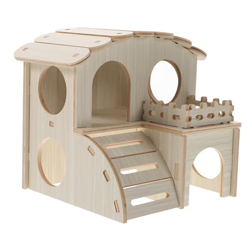 COLLBATH Hamsterhaus Hamster Spielzeug hamsterspielzeug Kleintier Holzhaus nagerhaus Nymphensittich Spielzeug Hamsterhütte Spielzeuge Haustier Spielzeug Hamsterversteck Holzverbundplatte von COLLBATH