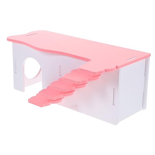 COLLBATH Hamsterhaus Meerschweinchen verstecken Spielzeug für Haustiere Plattform für Hamsterleitern Hamster Spielzeug hamsterspielzeug kleines Haustiernest Hamsterkäfig dekor PVC Rosa von COLLBATH